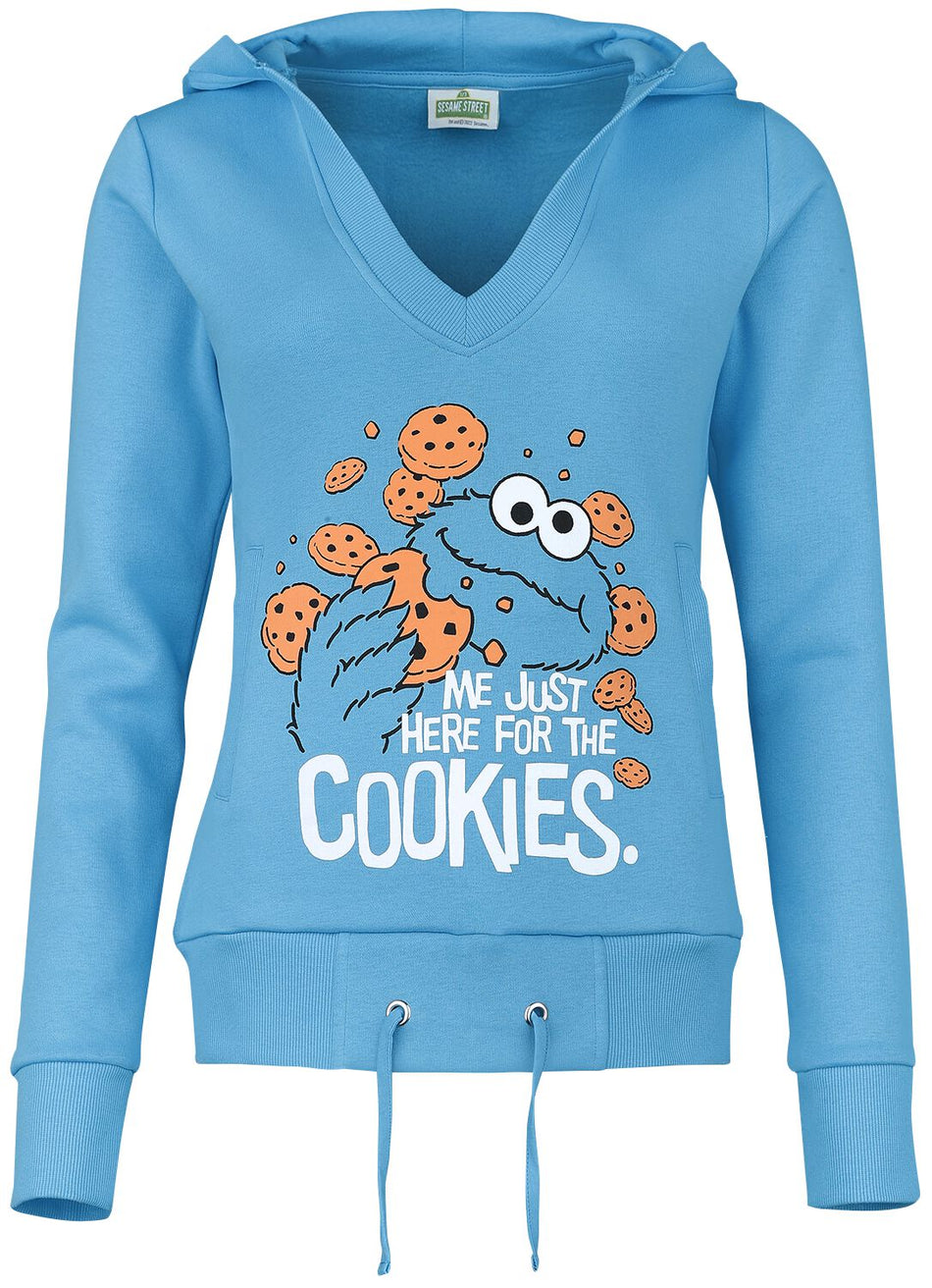 Sweat-shirt à capuche  de Sesame Street - Just Here For The Cookies - S à 4XL - pour Femme - bleu - Sesame Street