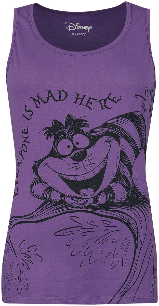 Top Disney de Alice Au Pays Des Merveilles - Cheshire Cat - S à XXL - pour Femme - lilas - Alice Au Pays Des Merveilles