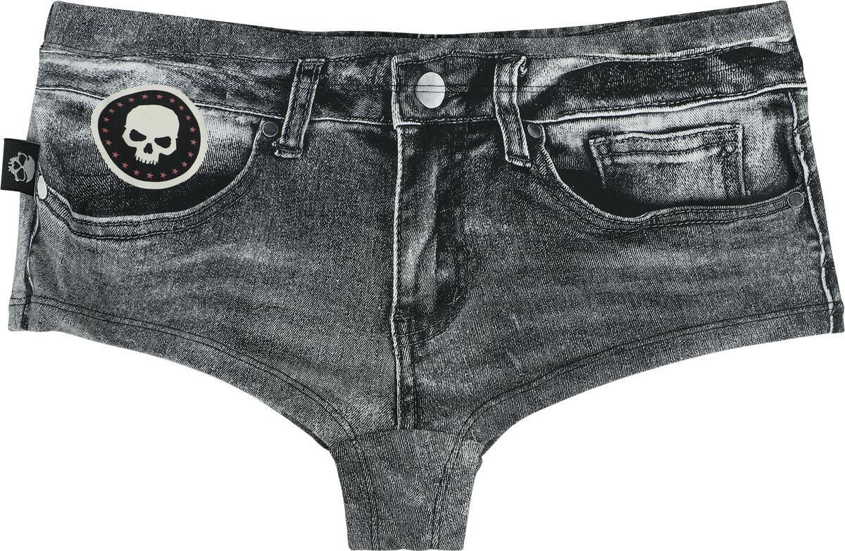 Bas de bikini  de Rock Rebel by EMP - Bas de Bikini Look Denim - S à XXL - pour Femme - gris foncé - Rock Rebel by EMP
