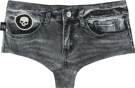 Bas de bikini  de Rock Rebel by EMP - Bas de Bikini Look Denim - S à XXL - pour Femme - gris foncé - Rock Rebel by EMP