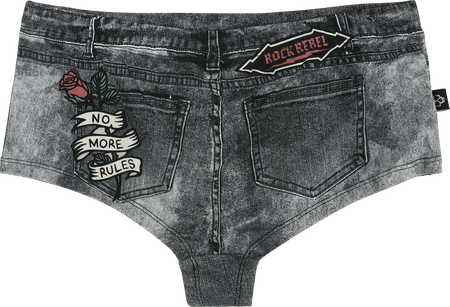 Bas de bikini  de Rock Rebel by EMP - Bas de Bikini Look Denim - M à L - pour Femme - gris foncé - Rock Rebel by EMP - View 2
