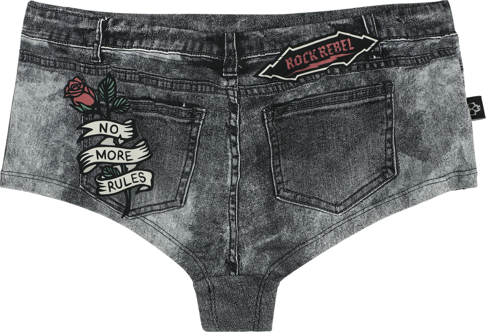 Bas de bikini  de Rock Rebel by EMP - Bas de Bikini Look Denim - M à L - pour Femme - gris foncé - Rock Rebel by EMP - View 2