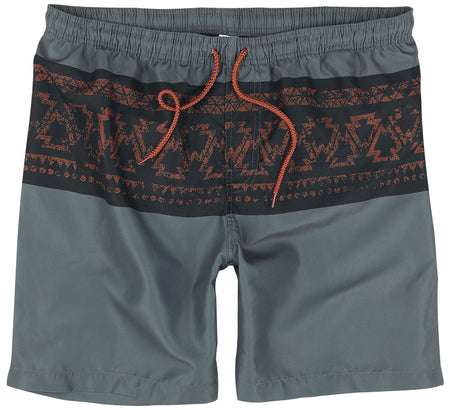 Short de bain  de RED by EMP - Swim Shorts With Graphic Design - S à XXL - pour Homme - gris foncé - RED by EMP