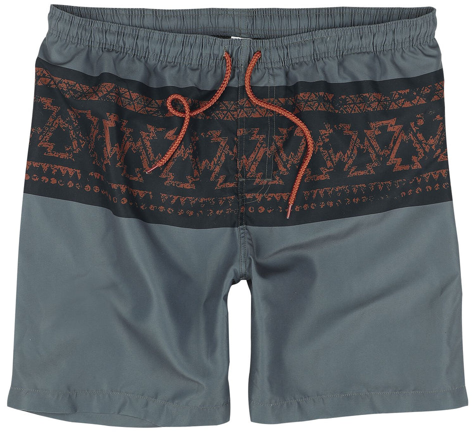Short de bain  de RED by EMP - Swim Shorts With Graphic Design - S à XXL - pour Homme - gris foncé - RED by EMP