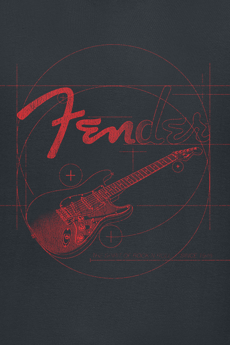 T-Shirt Manches courtes  de Fender - Guitare Rouge - S à 3XL - pour Homme - noir - Fender - View 2