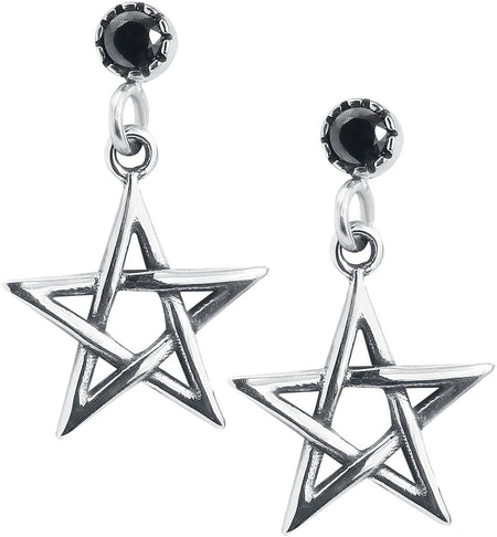Set de boucles d'oreilles Gothic de etNox - Clous d'oreilles Pentacle - pour Femme - couleur argent - etNox