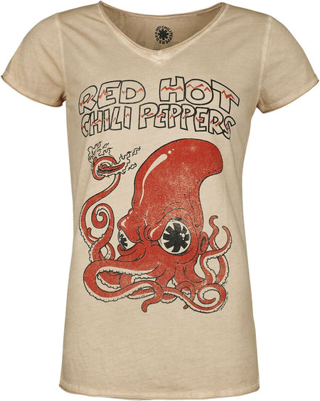 T-Shirt Manches courtes  de Red Hot Chili Peppers - Squid - S à XXL - pour Femme - beige - Red Hot Chili Peppers