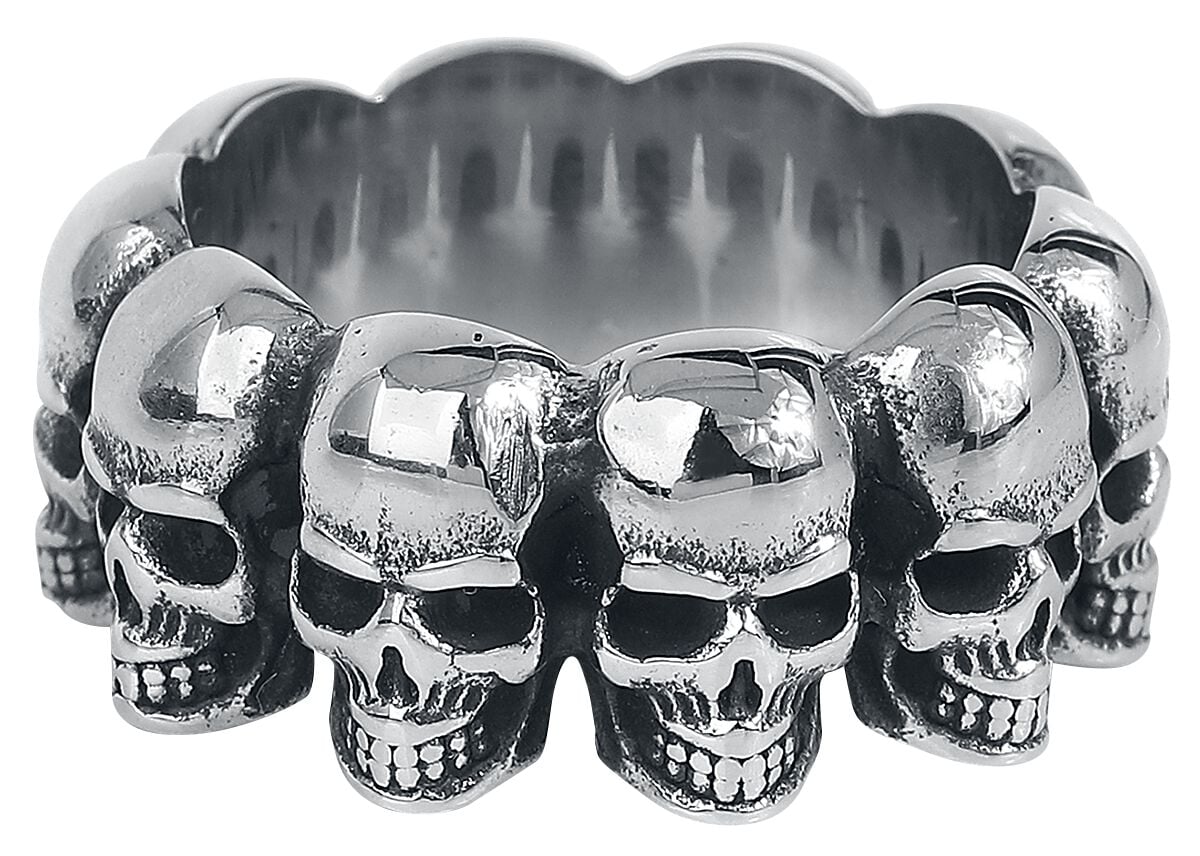 Bague Gothic de etNox hard and heavy - Crânes - pour Unisexe - couleur argent - etNox hard and heavy