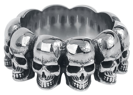 Bague Gothic de etNox hard and heavy - Crânes - pour Unisexe - couleur argent - etNox hard and heavy