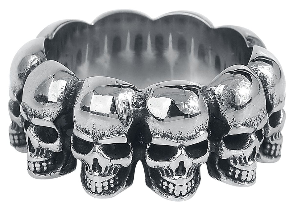 Bague Gothic de etNox hard and heavy - Crânes - pour Unisexe - couleur argent - etNox hard and heavy
