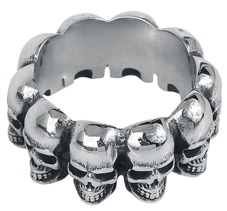 Bague Gothic de etNox hard and heavy - Crânes - pour Unisexe - couleur argent - etNox hard and heavy - View 2