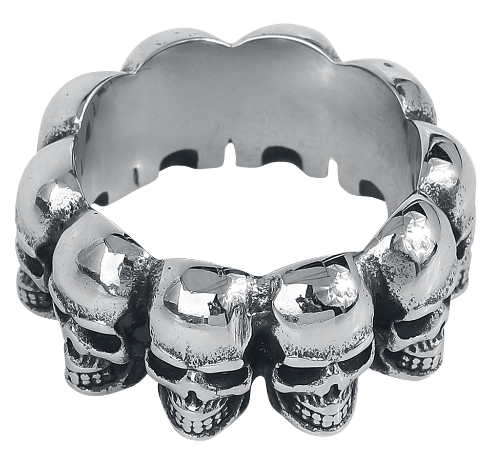 Bague Gothic de etNox hard and heavy - Crânes - pour Unisexe - couleur argent - etNox hard and heavy - View 2