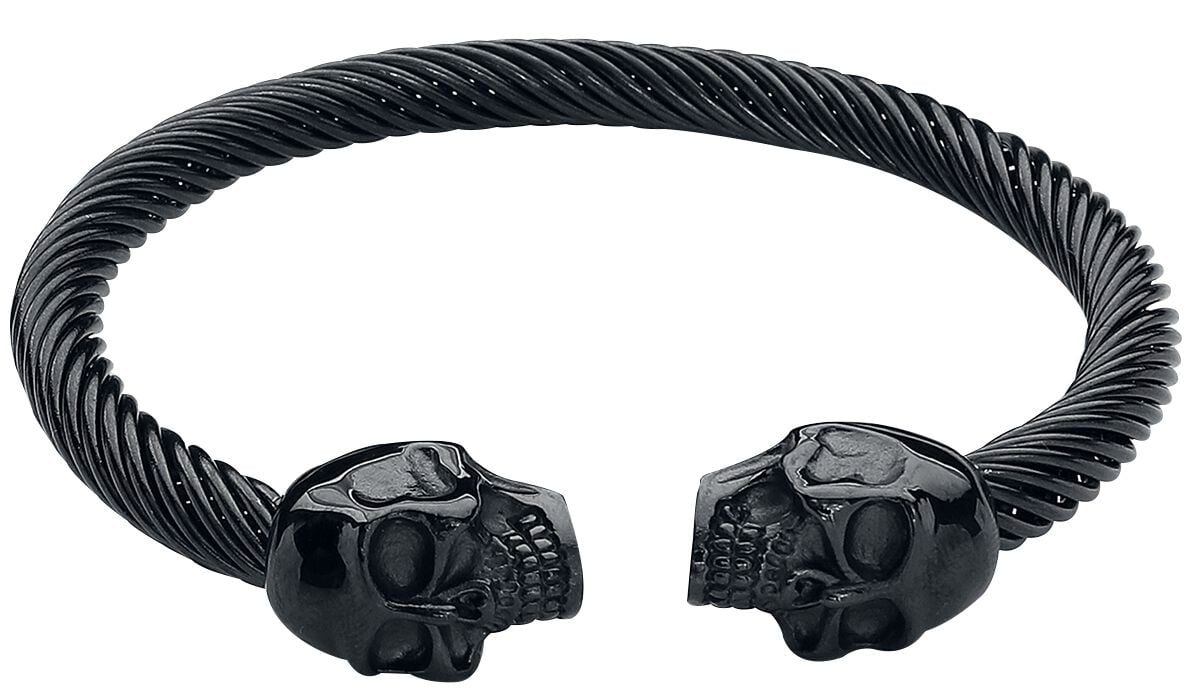 Bracelet Gothic de etNox hard and heavy - Double Skull - pour Unisexe - noir - etNox hard and heavy