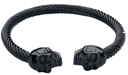 Bracelet Gothic de etNox hard and heavy - Double Skull - pour Unisexe - noir - etNox hard and heavy