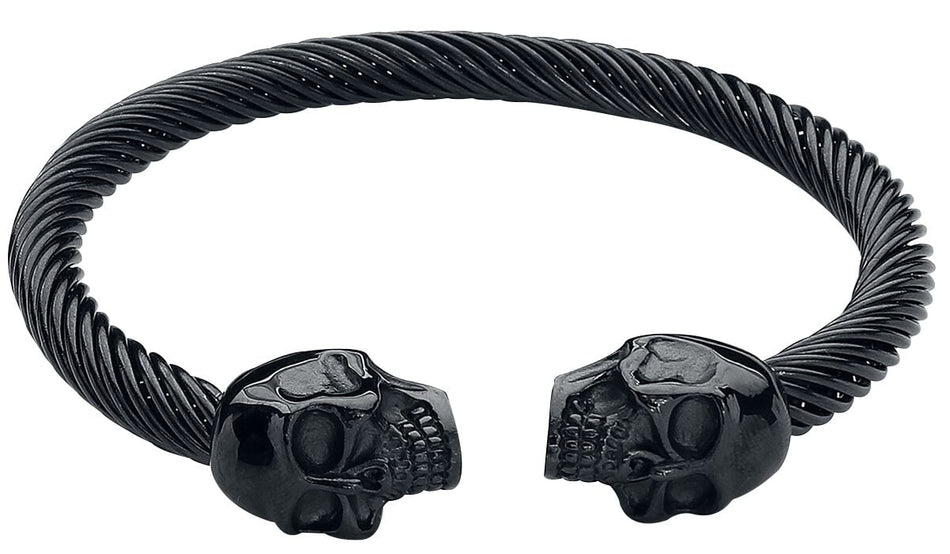 Bracelet Gothic de etNox hard and heavy - Double Skull - pour Unisexe - noir - etNox hard and heavy