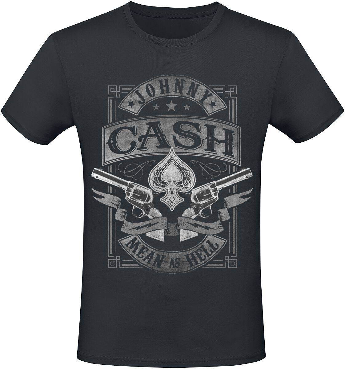 T-Shirt Manches courtes  de Johnny Cash - Mean As Hell - S à 3XL - pour Homme - noir - Johnny Cash