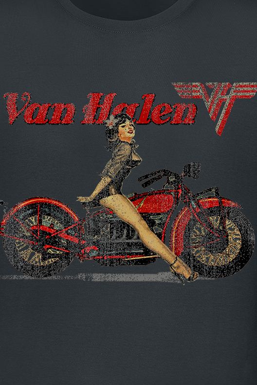 T-Shirt Manches courtes  de Van Halen - Pinup Motorcycle - S à 3XL - pour Homme - noir - Van Halen - View 2