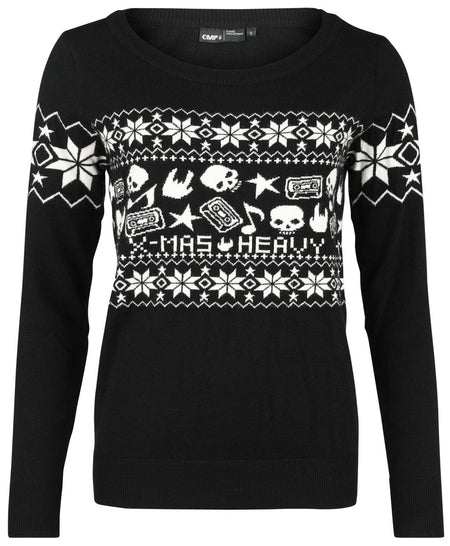 Pull de Noël  de Collection Spéciale EMP - Collection Spéciale EMP XMAS - Pull tricoté - S à XXL - pour Femme - noir - Collection Spéciale EMP