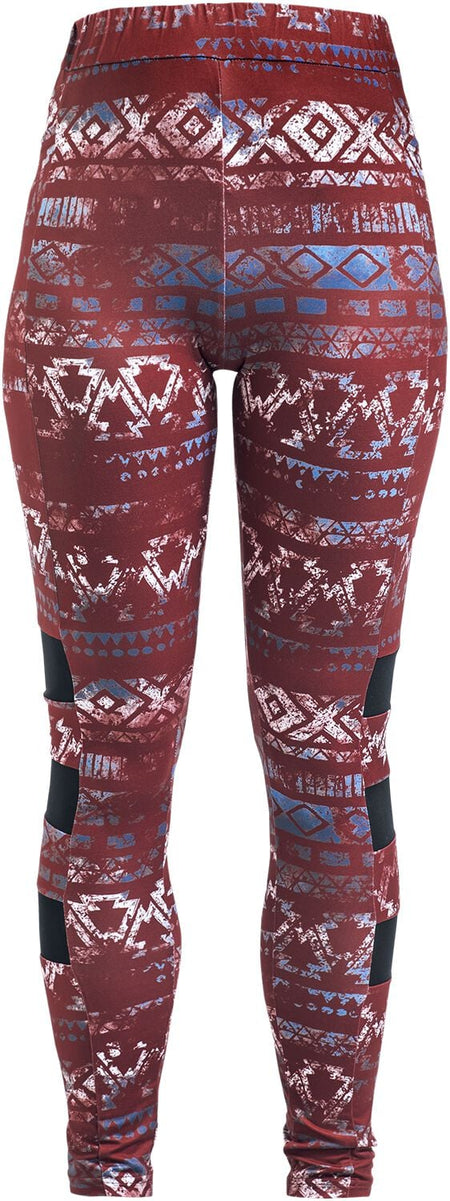Legging  de RED by EMP - Leggings imprimé Aztèque - S à M - pour Femme - rouge - RED by EMP