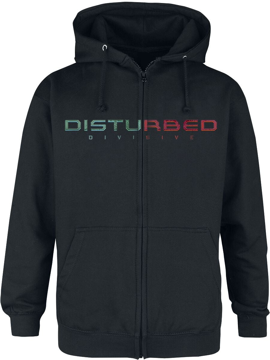 Sweat-shirt zippé à capuche  de Disturbed - Divisive - S à XXL - pour Homme - noir - Disturbed