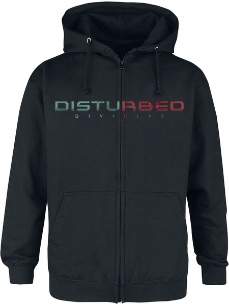 Sweat-shirt zippé à capuche  de Disturbed - Divisive - S à XXL - pour Homme - noir - Disturbed