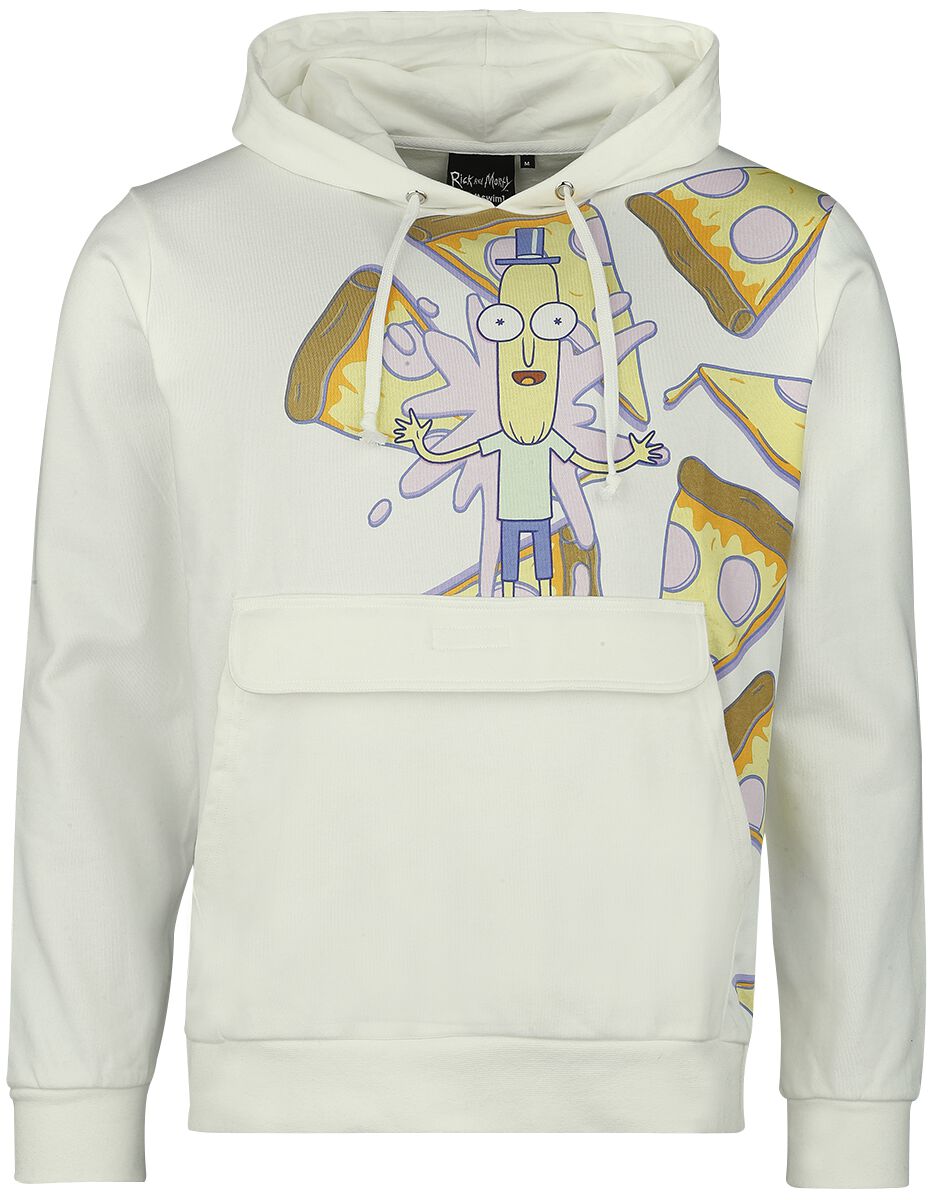 Sweat-shirt à capuche  de Rick & Morty - Pizza Party - S à M - pour Homme - blanc - Rick & Morty