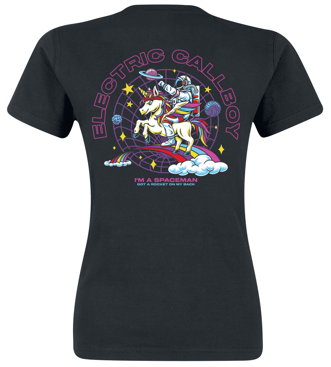 T-Shirt Manches courtes  de Electric Callboy - Spaceman Unicorn - S à XXL - pour Femme - noir - Electric Callboy - View 2