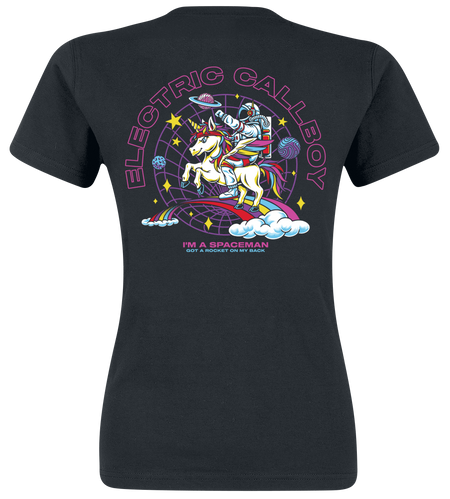 T-Shirt Manches courtes  de Electric Callboy - Spaceman Unicorn - S à XXL - pour Femme - noir - Electric Callboy - View 2