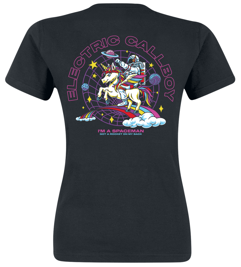 T-Shirt Manches courtes  de Electric Callboy - Spaceman Unicorn - S à XXL - pour Femme - noir - Electric Callboy - View 2