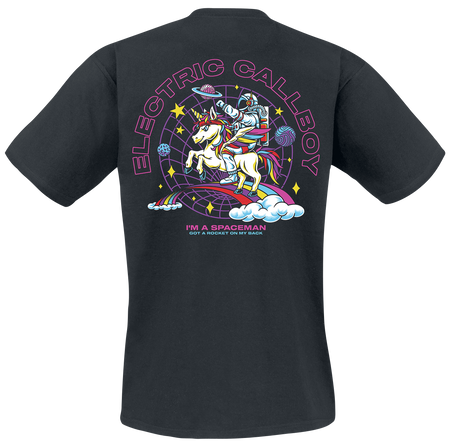T-Shirt Manches courtes  de Electric Callboy - Spaceman Unicorn - S à 3XL - pour Homme - noir - Electric Callboy - View 2