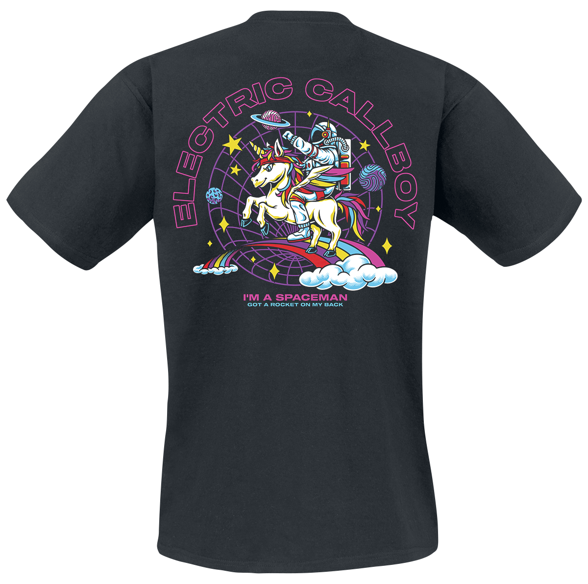 T-Shirt Manches courtes  de Electric Callboy - Spaceman Unicorn - S à 5XL - pour Homme - noir - Electric Callboy - View 2