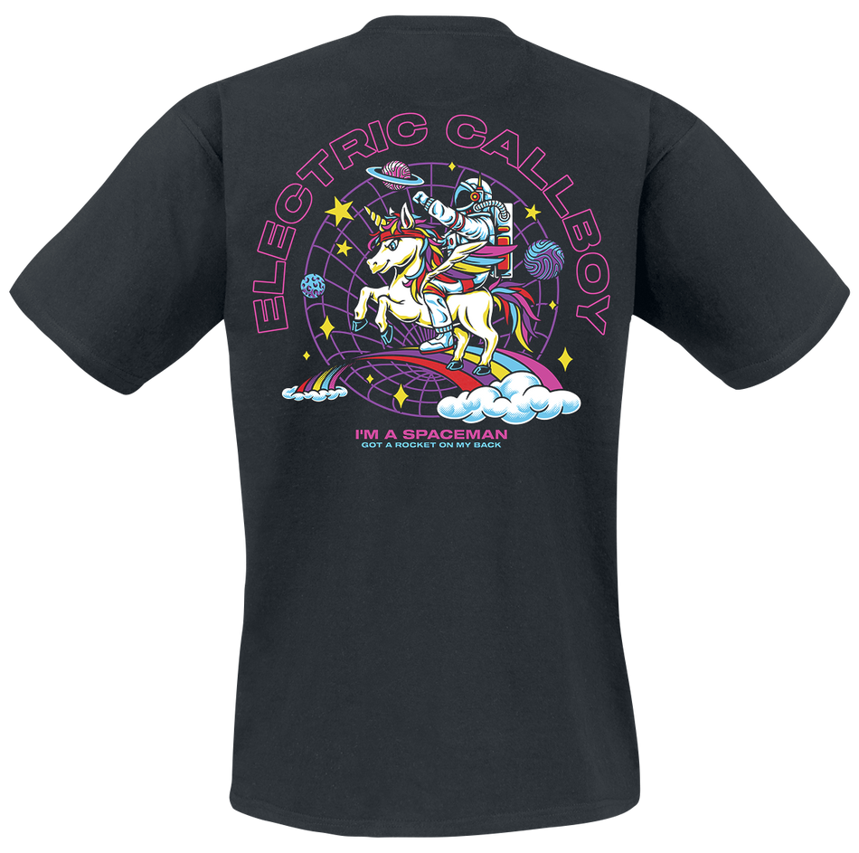 T-Shirt Manches courtes  de Electric Callboy - Spaceman Unicorn - S à 5XL - pour Homme - noir - Electric Callboy - View 2