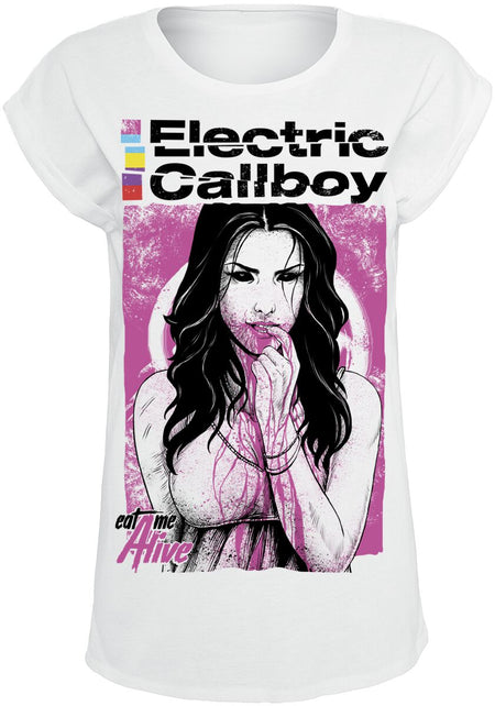T-Shirt Manches courtes  de Electric Callboy - Eat Me Alive - L - pour Femme - blanc - Electric Callboy