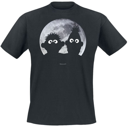 T-Shirt Manches courtes  de Sesame Street - Ernie und Bert - Moonlight - S à 5XL - pour Homme - noir - Sesame Street