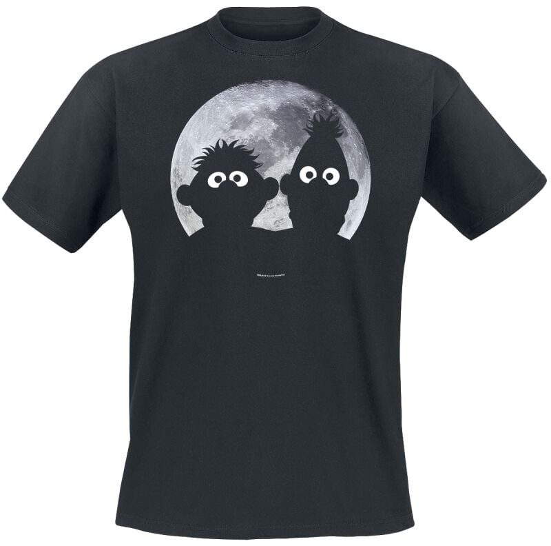 T-Shirt Manches courtes  de Sesame Street - Ernie und Bert - Moonlight - S à M - pour Homme - noir - Sesame Street