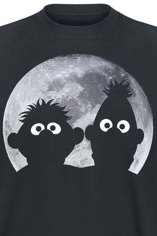 T-Shirt Manches courtes  de Sesame Street - Ernie und Bert - Moonlight - S à M - pour Homme - noir - Sesame Street - View 2