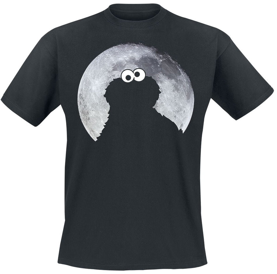 T-Shirt Manches courtes  de Sesame Street - Cookie Monster - Moonlight - S à 5XL - pour Homme - noir - Sesame Street
