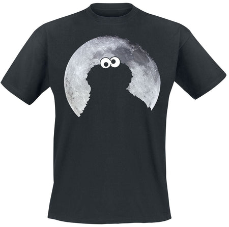 T-Shirt Manches courtes  de Sesame Street - Cookie Monster - Moonlight - S à 5XL - pour Homme - noir - Sesame Street