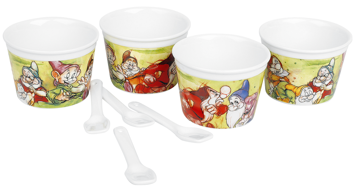 Plateaux Disney de Blanche-Neige Et les Sept Nains - Les Sept Nains - Lot de 4 coupes à glace avec petites cuillères - pour Unisexe - multicolore - Blanche-Neige Et les Sept Nains - View 2
