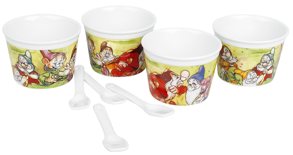 Plateaux Disney de Blanche-Neige Et les Sept Nains - Les Sept Nains - Lot de 4 coupes à glace avec petites cuillères - pour Unisexe - multicolore - Blanche-Neige Et les Sept Nains - View 2