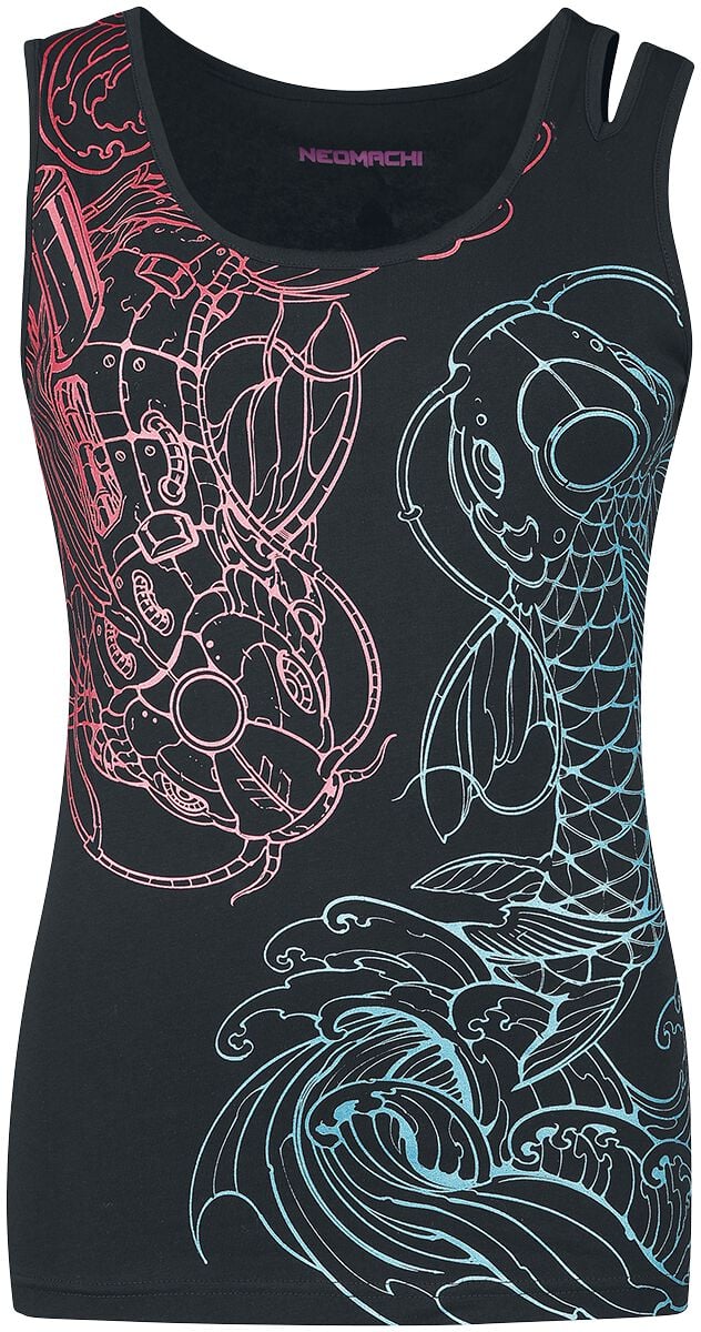 Top Gaming de NEOMACHI - Nishikigoi - M à XL - pour Femme - noir - NEOMACHI