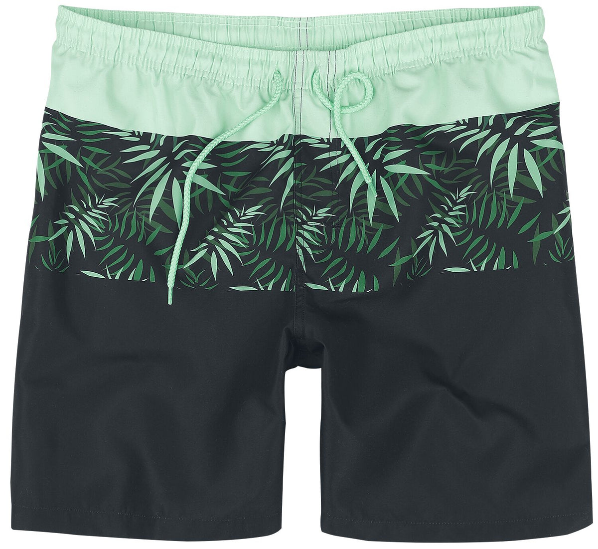 Short de bain  de RED by EMP - Swim Shorts With Palm Trees - M à XXL - pour Homme - noir/vert - RED by EMP