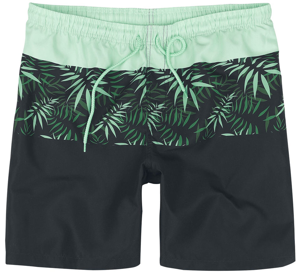 Short de bain  de RED by EMP - Swim Shorts With Palm Trees - M à XXL - pour Homme - noir/vert - RED by EMP