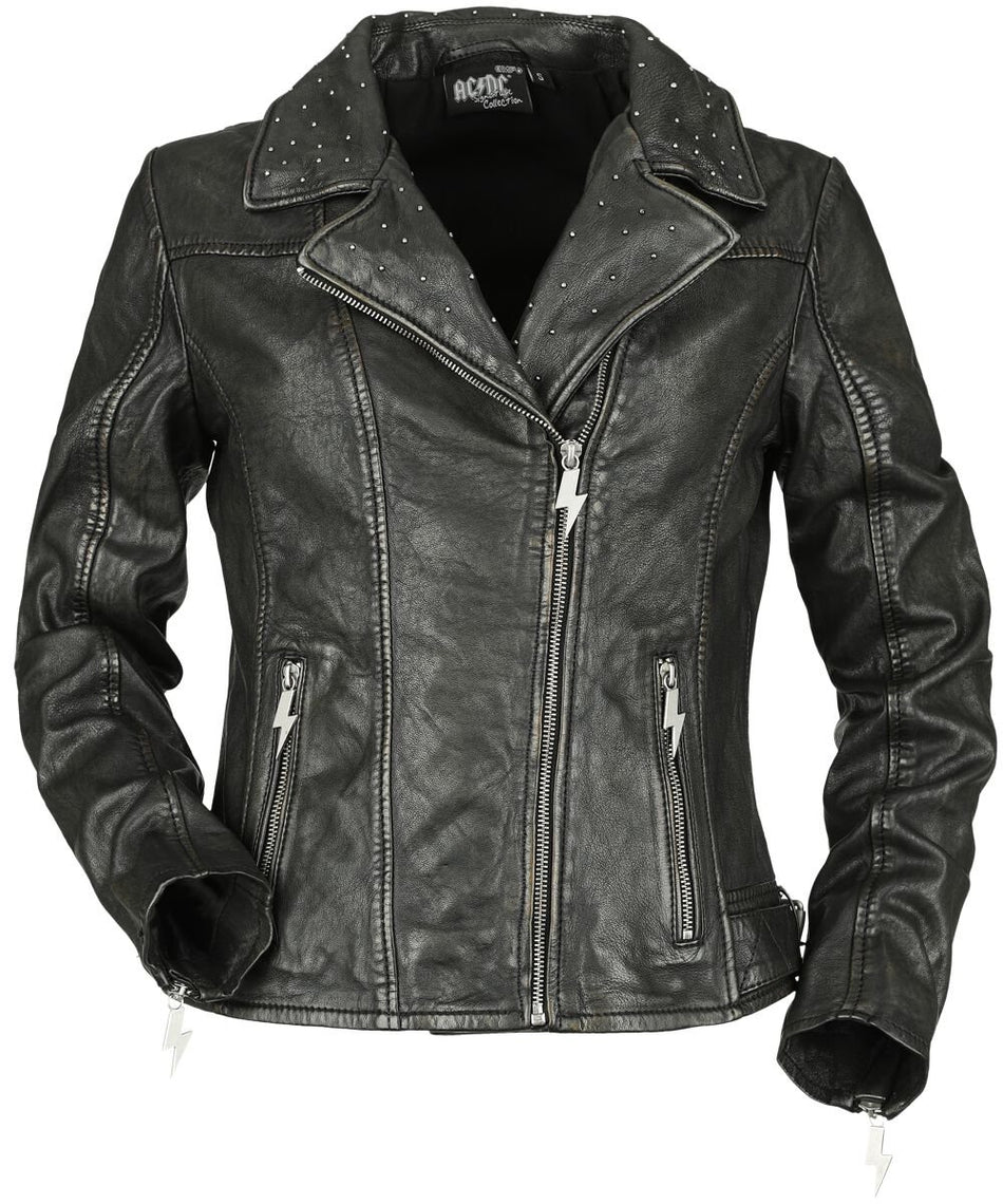 Veste en cuir  de AC/DC - EMP Signature Collection - L - pour Femme - noir - AC/DC