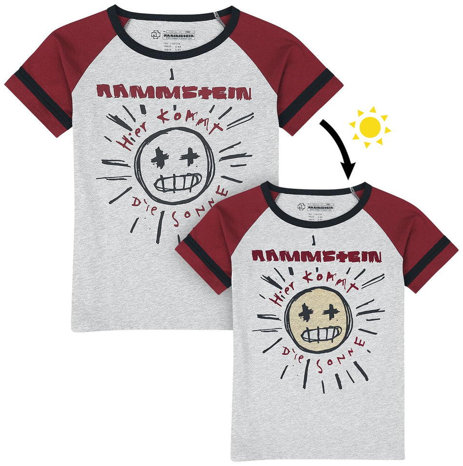 T-shirt  de Rammstein - Kids - Sonne - 110/116 à 158/164 - pour Enfants - gris/rouge - Rammstein