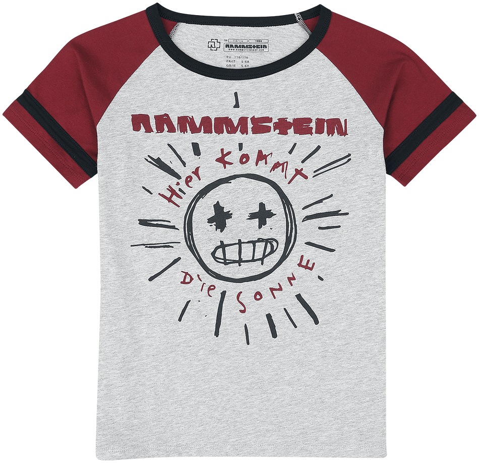 T-shirt  de Rammstein - Kids - Sonne - 110/116 à 158/164 - pour Enfants - gris/rouge - Rammstein - View 2