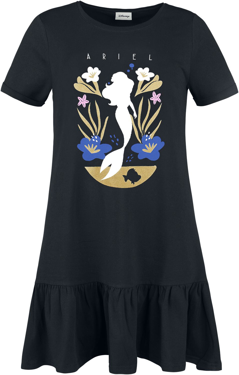 Robe longue Disney de La Petite Sirène - Golden Age - S à M - pour Femme - noir - La Petite Sirène