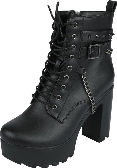 Talons hauts  de Rock Rebel by EMP - Boots With Belts And Chains - EU37 à EU41 - pour Femme - noir - Rock Rebel by EMP