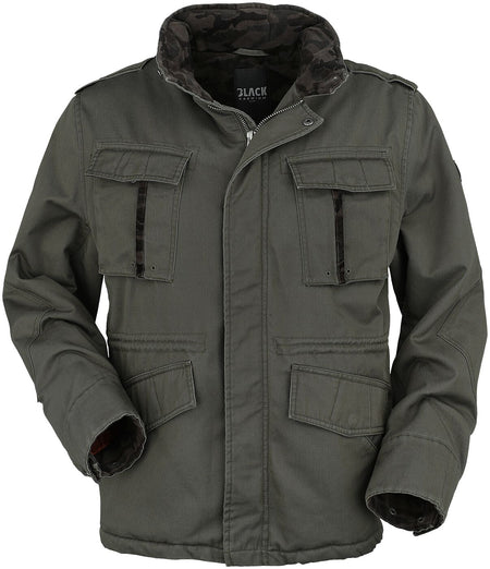 Veste d'hiver  de Black Premium by EMP - Veste avec capuche dissimulée - S à M - pour Homme - camouflage kaki - Black Premium by EMP