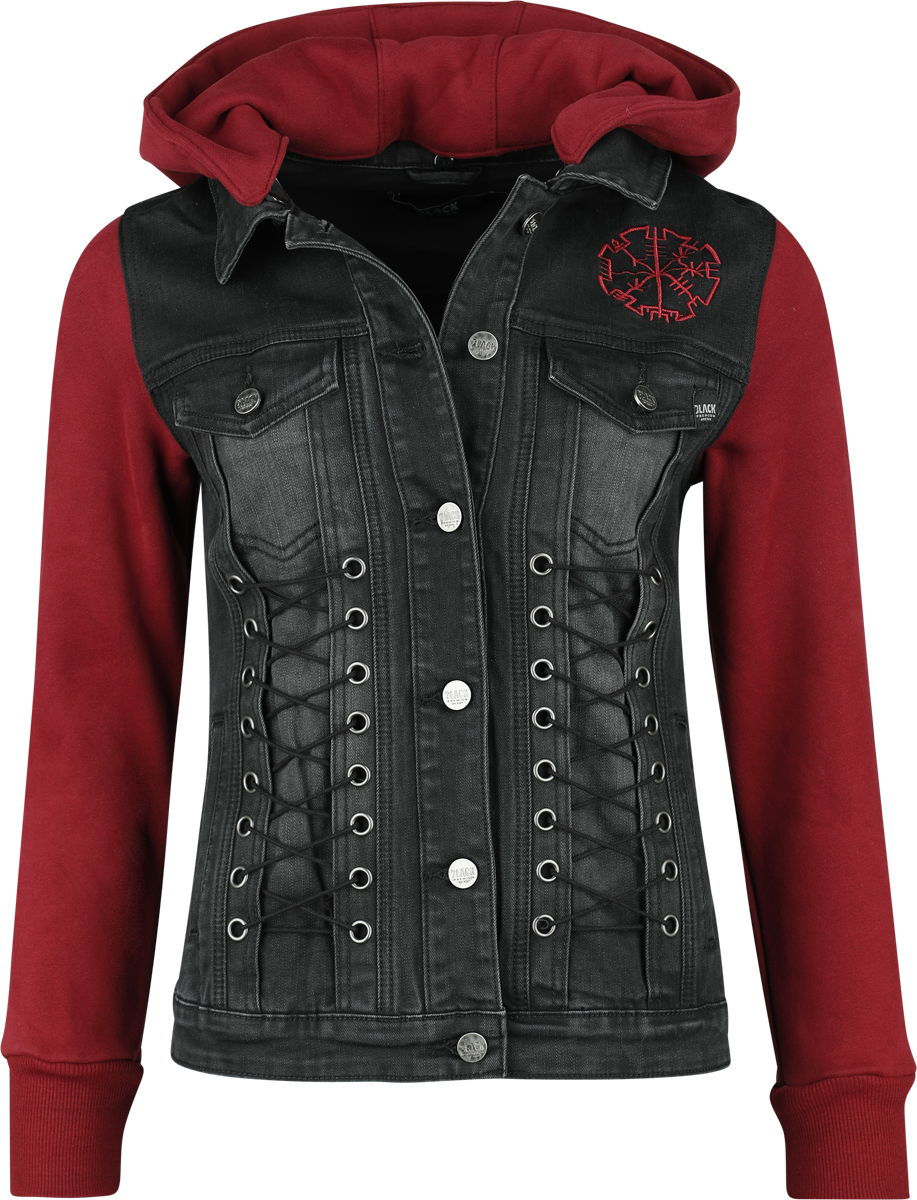Veste mi-saison  de Black Premium by EMP - Denim Soul - S à XXL - pour Femme - noir/rouge - Black Premium by EMP - View 2
